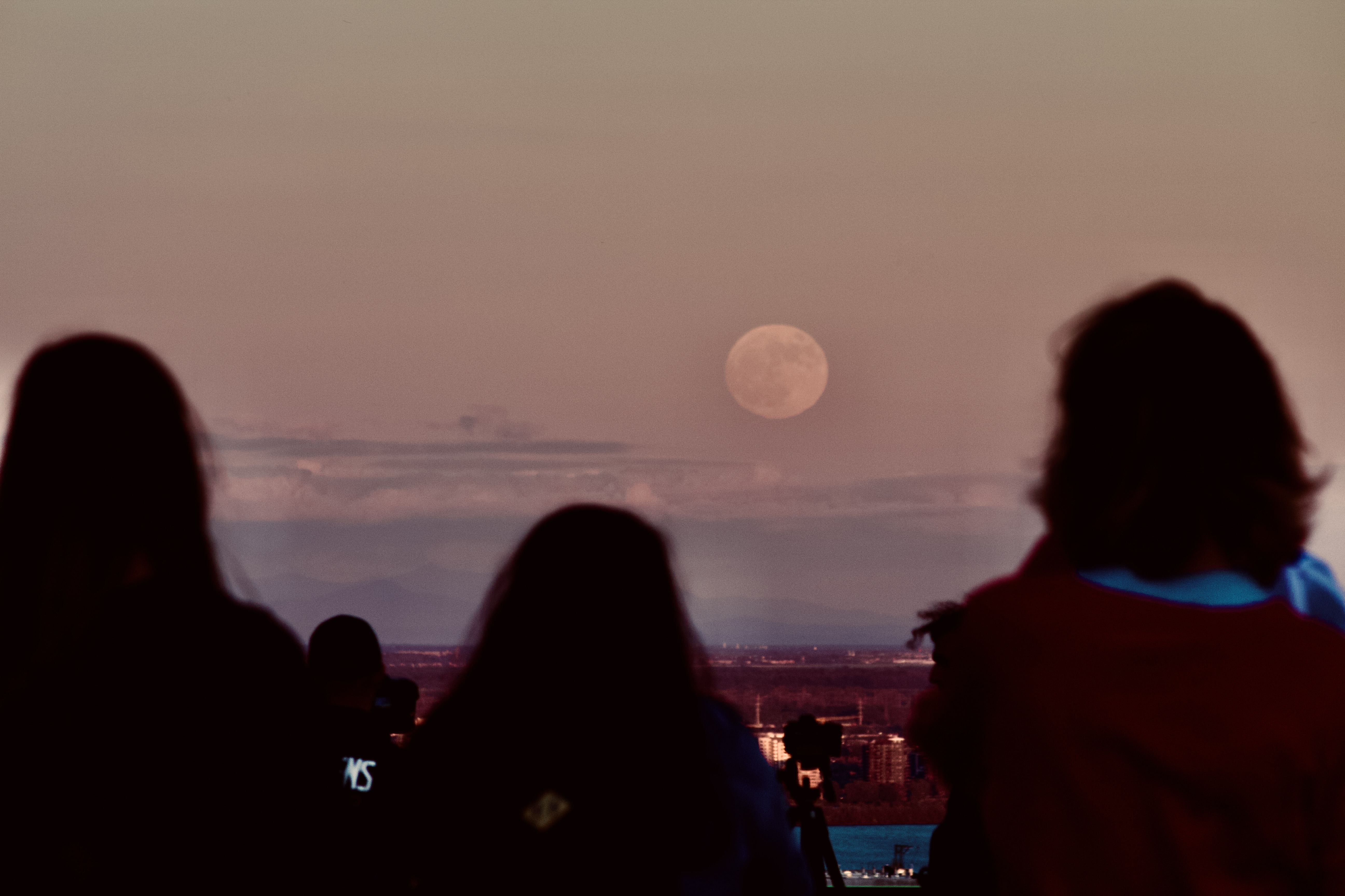 Moonrise at sunset