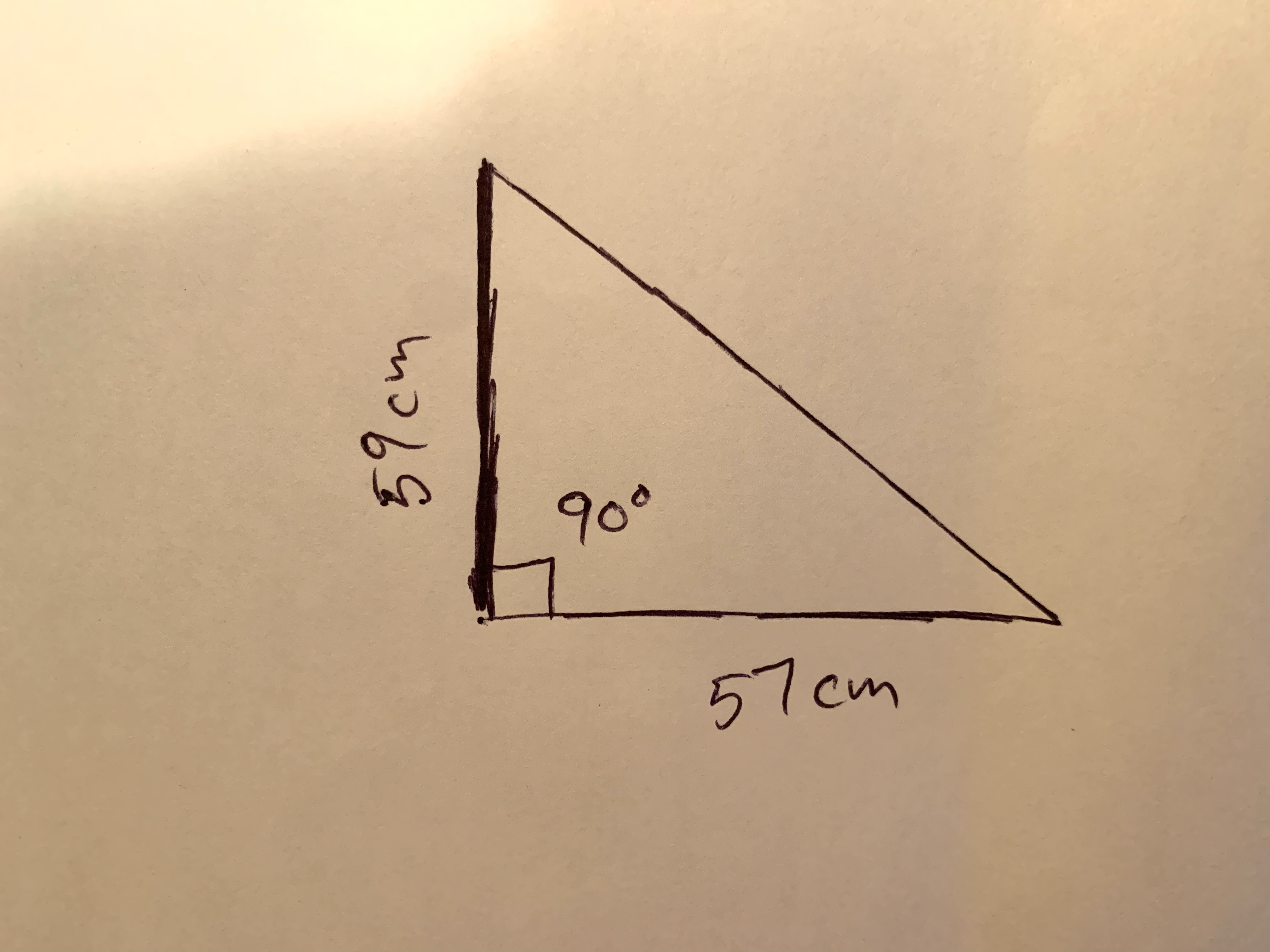 Triangle from shadow of a stick