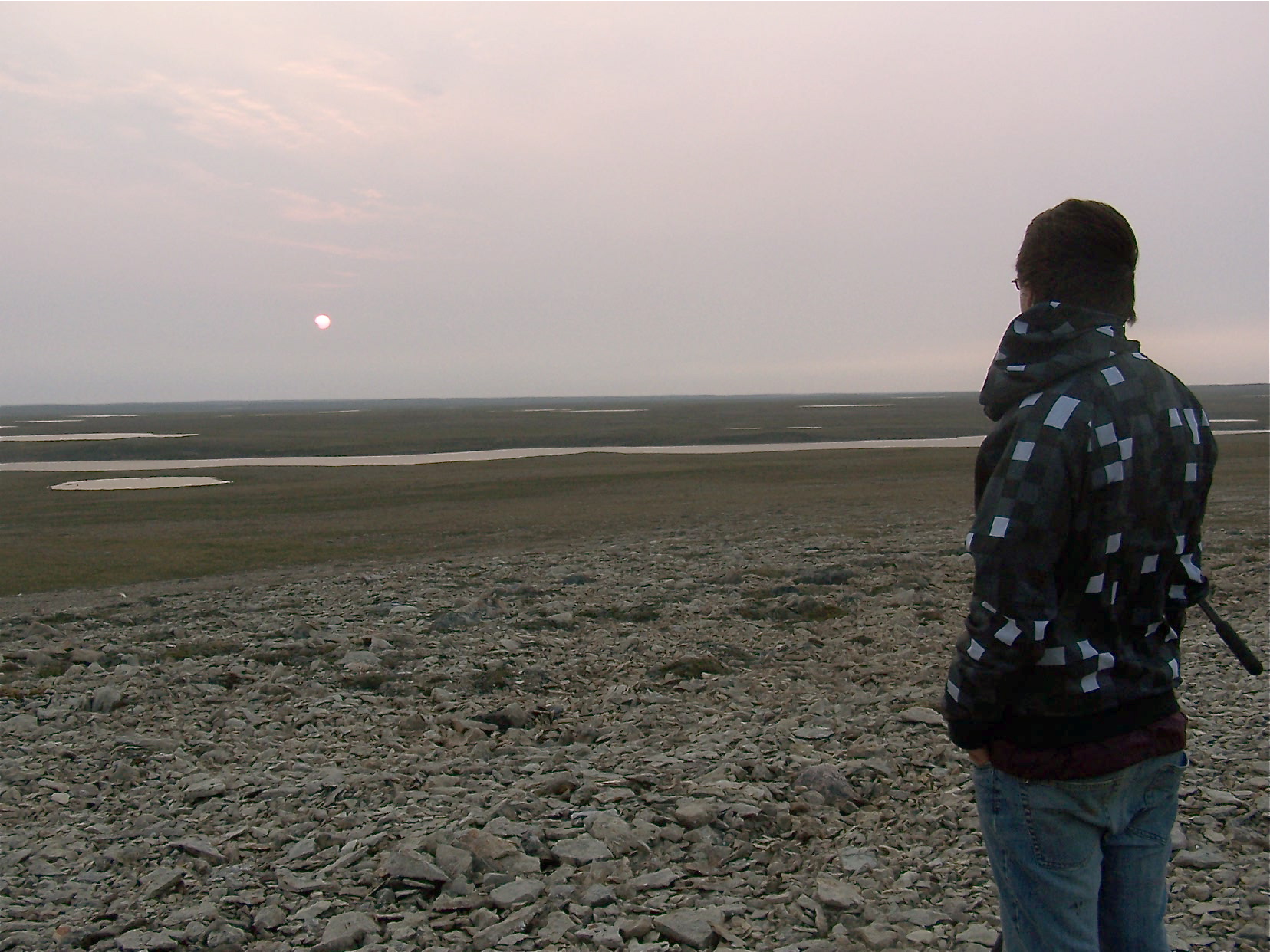 Photo of myself standing in Nunavut during the August 2008 solar eclipse