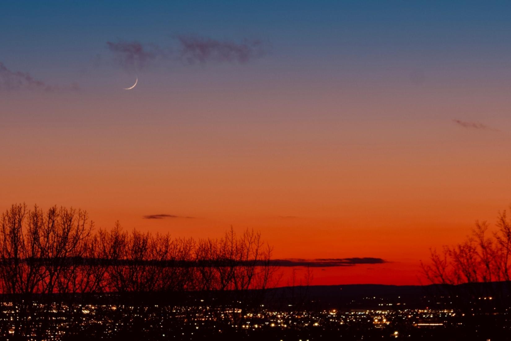 Crescent Moon at Sunset