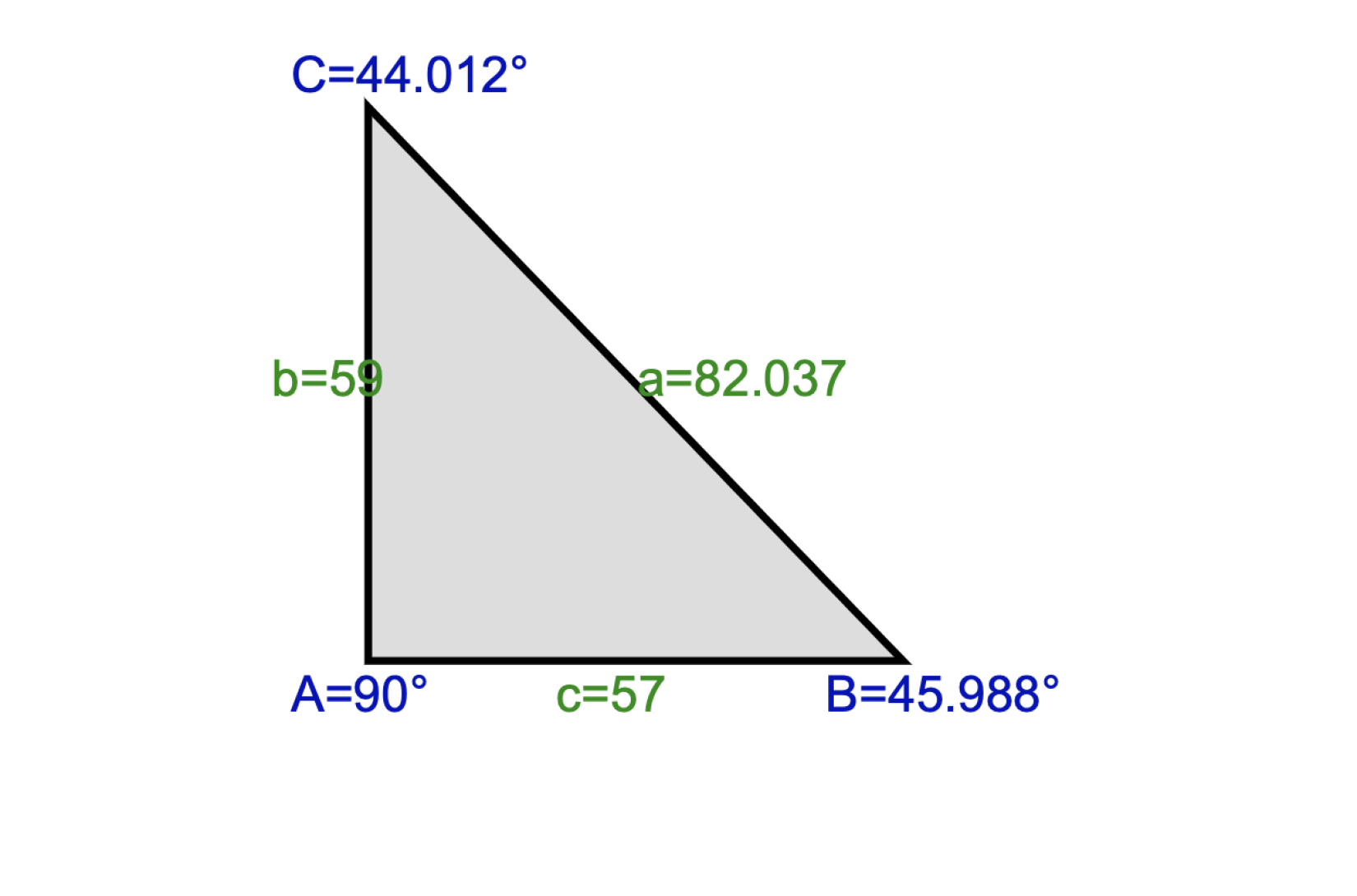 Result from Triangle Calculator